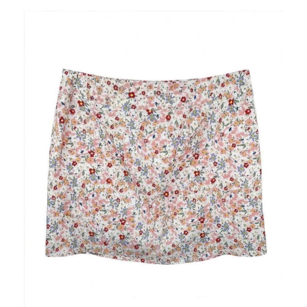 Katie Sturino Stitch Fix Medium Skort Pink Floral Elastic Waist Summer - Picture 3 of 5